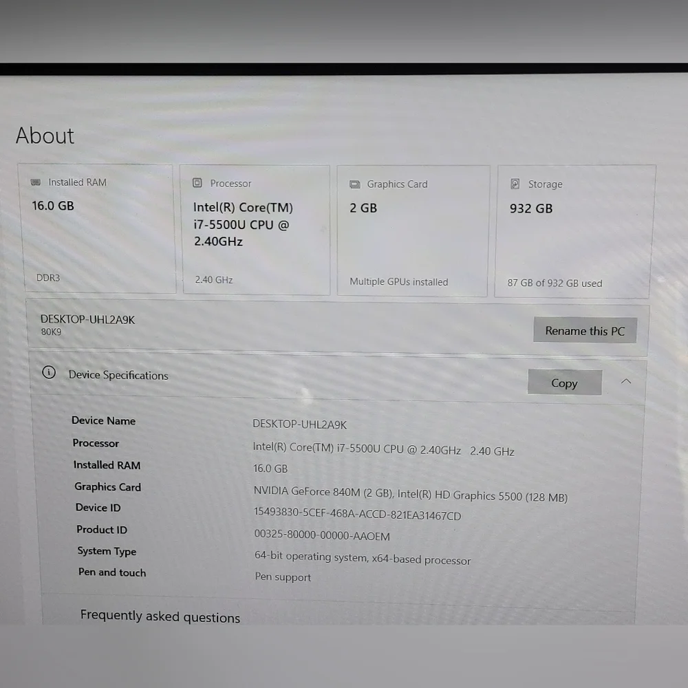 🔌💻LENOVO EDGE 15 Black Laptop with Core i7, Touchscreen, 16GB RAM